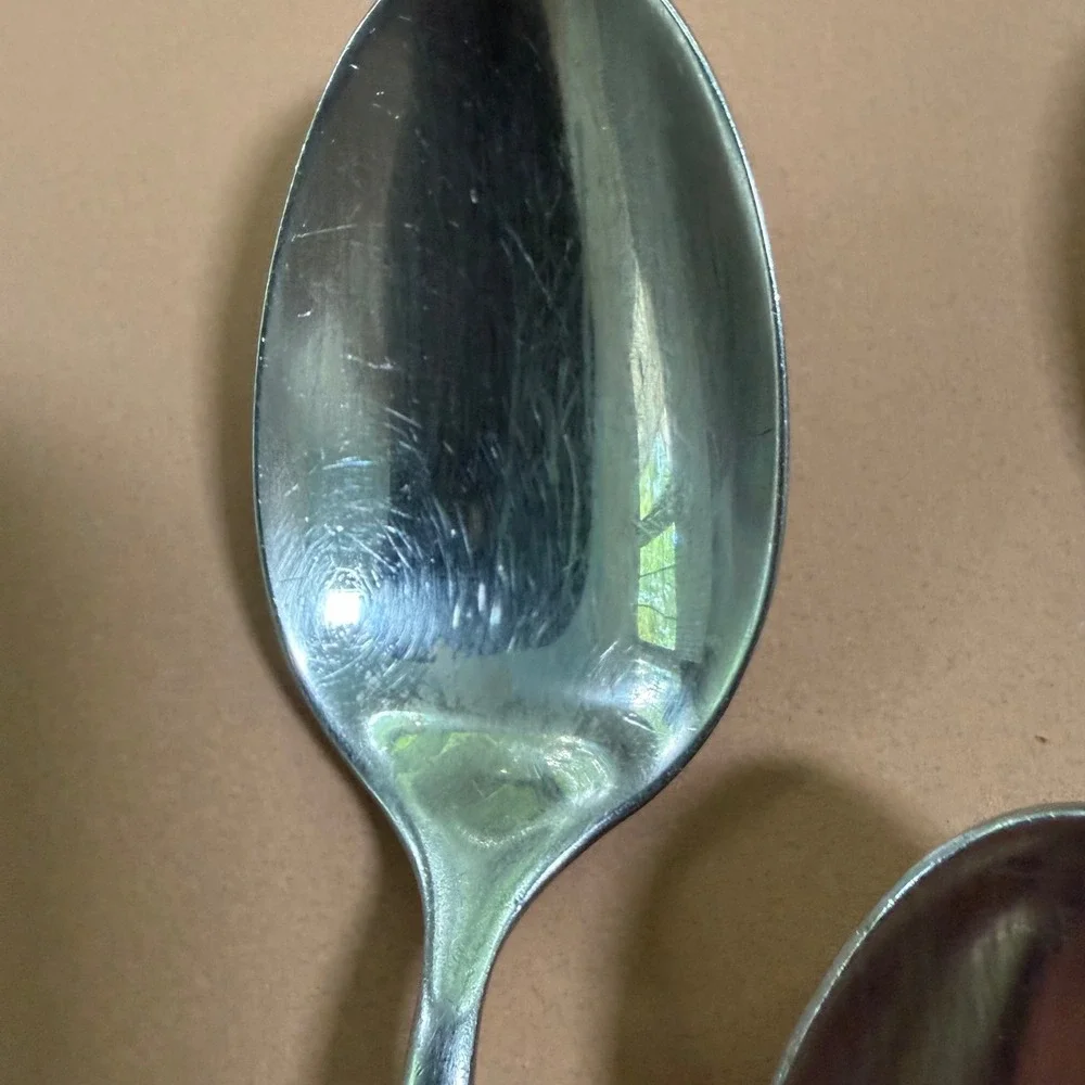 Oneida Act 1 Teaspoons Glossy Stainless Steel Cube Flatware Set of 5 Heirloom